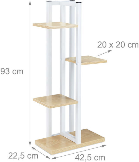 Relaxdays Suport Metalic Alb Pentru Plante 93x42.5x22.5 cm
