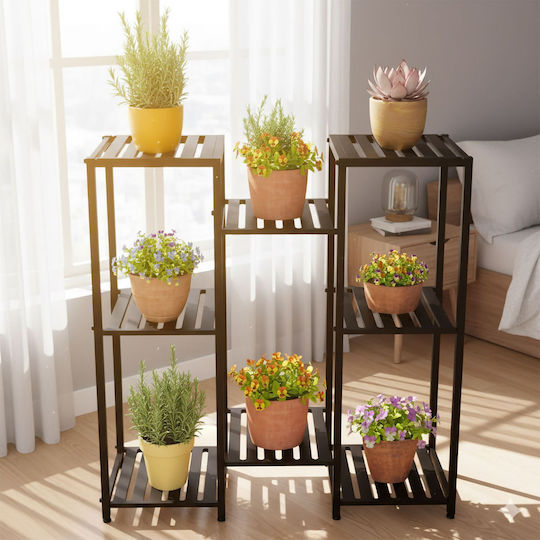 Relaxdays Metall Pflanzenständer Schwarz 81x55x28,5cm