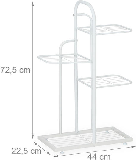 Relaxdays Suport Pentru Plante Alb 72.5x44x22.5 cm