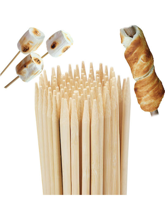 Relaxdays Grillwerkzeug-Set 100 Bambusspieße 90 cm Mehrfarbig