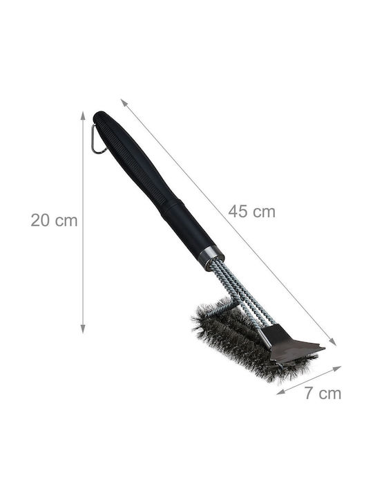 Set 2 Relaxdays Grill Utensils Stainless Steel Sturdy Brushes Scraper