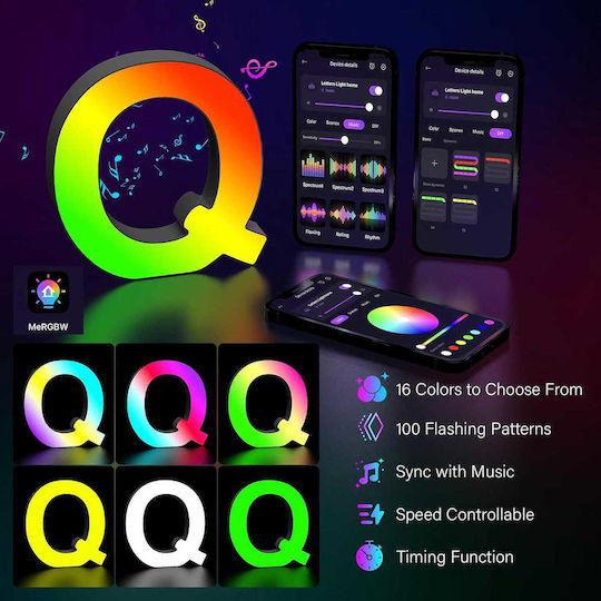 Dekoratives Tischlicht LED RGB Brief
