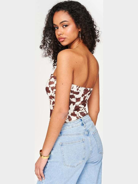 Γυναικείο Crop Top Animal Print Καφε