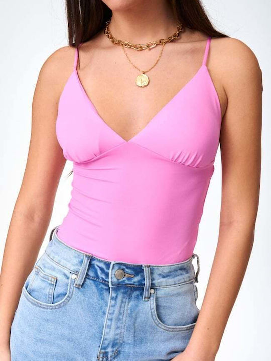 Women's Blouse with Spaghetti Straps Pink
