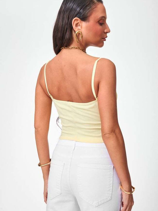 Γυναικείο Crop Top Κιτρινο