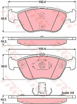 Trw Gdb1406 Brake Pad Set Disc Brake