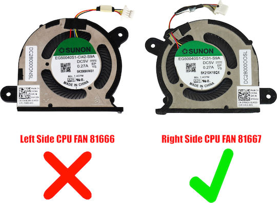 Ανεμιστηράκι Laptop Cpu Cooling Fan Dell Xps 13 9300 9310 Right Side Frk0v 0frk0v Dc28000oosl Eg50040s1-ci31-s9a 4pin Κωδ.81667