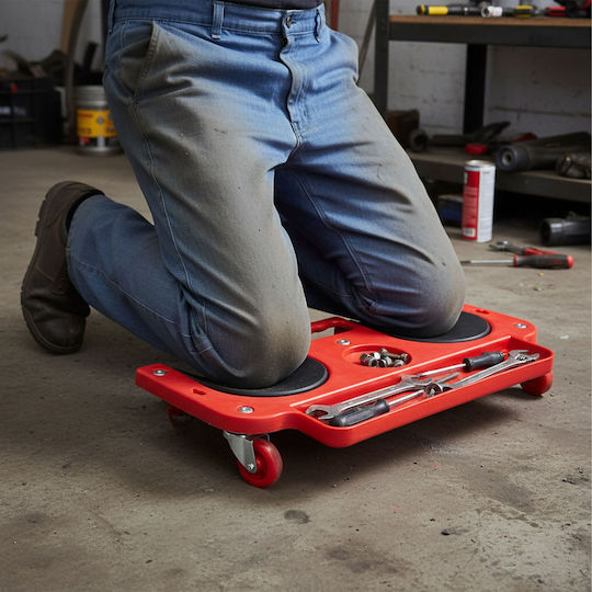 Relaxdays Knee Pad Tool Tray Red 10x25.5x50 Cm