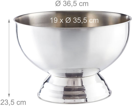 Relaxdays Champagners Simple Argintiu 11lt Cu Dimensiuni 23.5x36.5cm