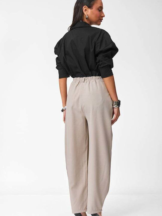 Damen Stoffhose Beiges Dunkel