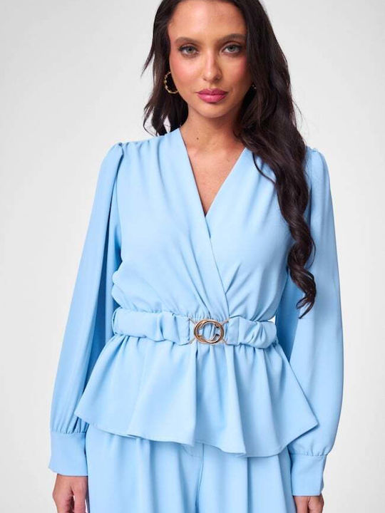 Women's Light Blue Set with Trousers