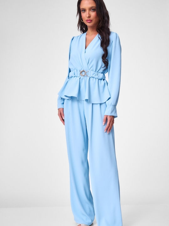 Women's Light Blue Set with Trousers