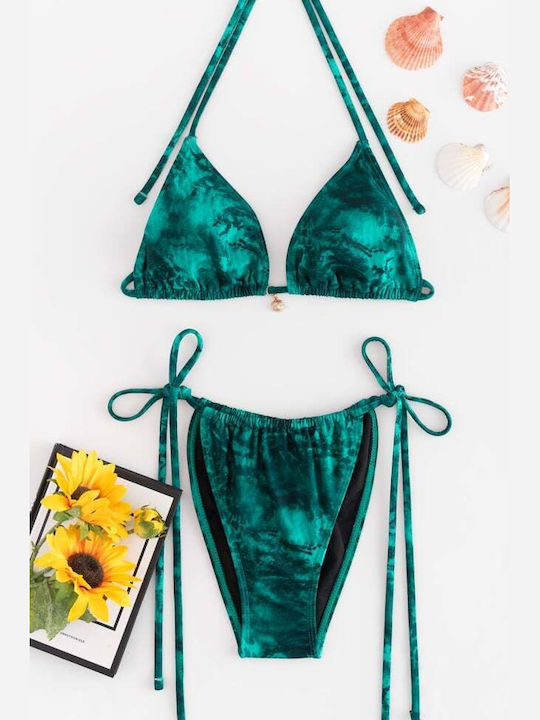 Set Bikini 3 Τεμαχίων Τριγωνάκι Πετρολ