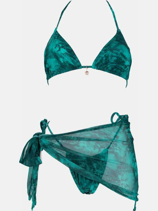 Set Bikini 3 Τεμαχίων Τριγωνάκι Πετρολ