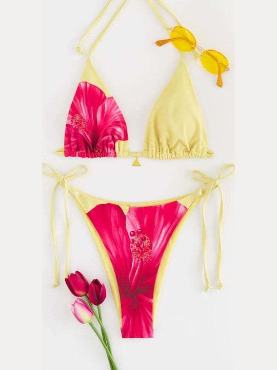 Set Bikini 3 Τεμαχίων Τριγωνάκι Κιτρινο