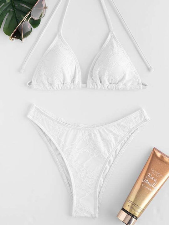 Set Bikini Set De Bikini Triunghi Alb