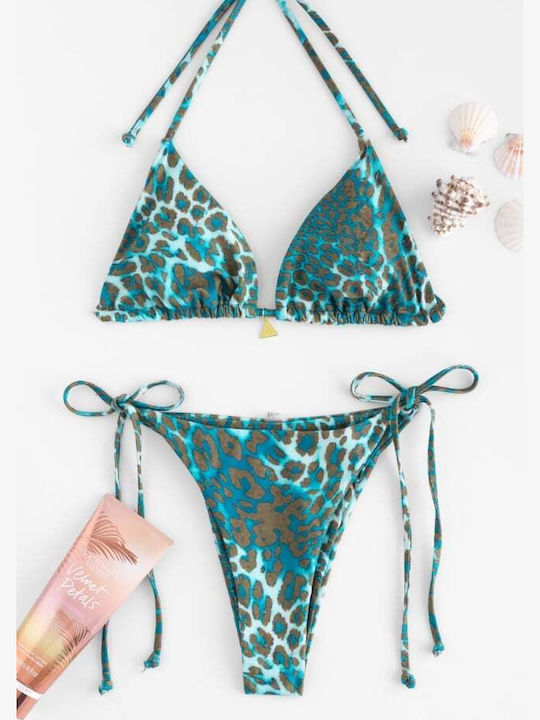 Set Bikini 3 Τεμαχίων Τριγωνάκι Πετρολ