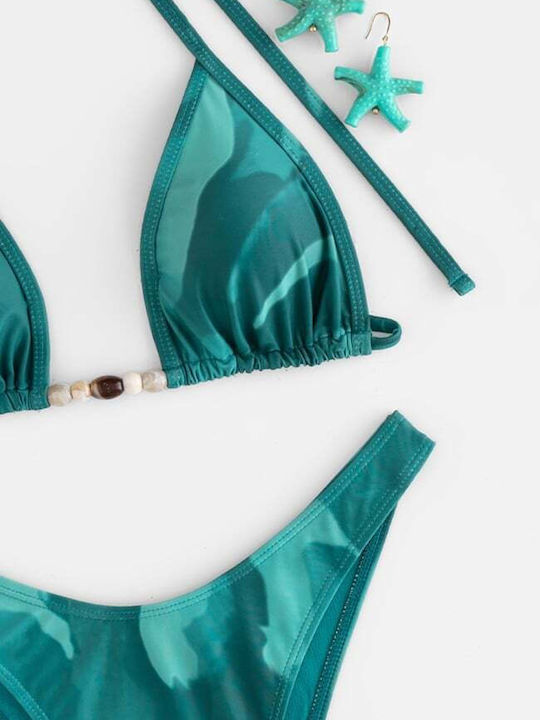 Set Bikini 3 Τεμαχίων Τριγωνάκι Πετρολ