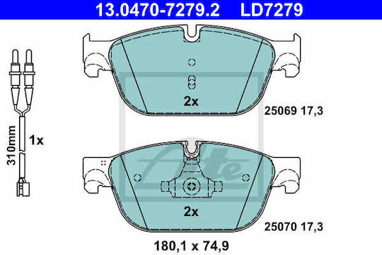 Ate 13.0470-7279.2 Brake Pad Set Disc Brake