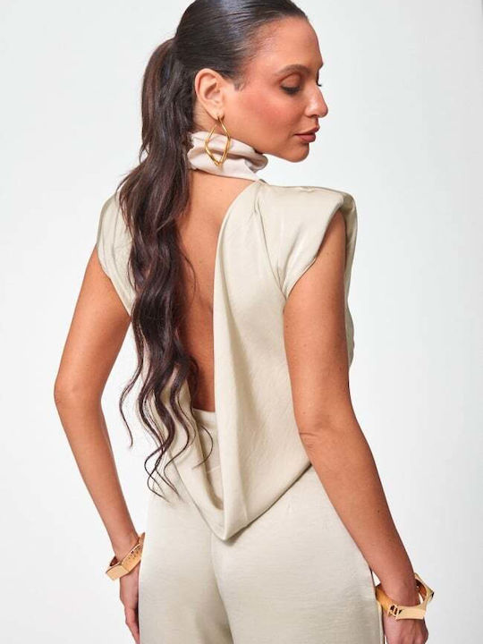 Damen Jumpsuit Beige