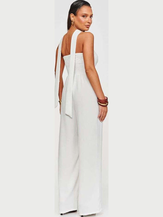 Γυναικεία Strapless Ολόσωμη Φόρμα Ασπρο