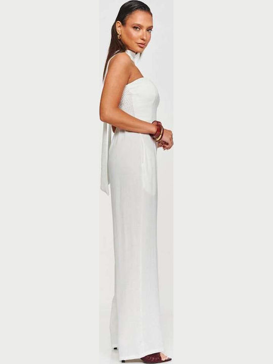 Γυναικεία Strapless Ολόσωμη Φόρμα Ασπρο