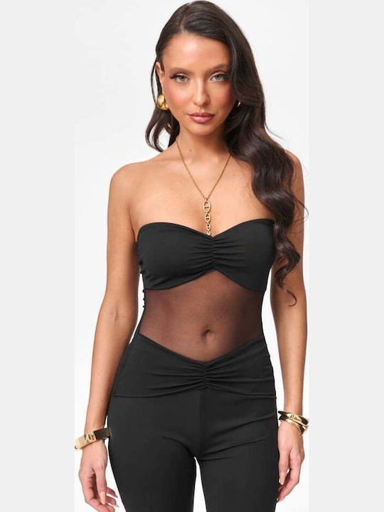Γυναικεία Strapless Ολόσωμη Φόρμα Μαυρο