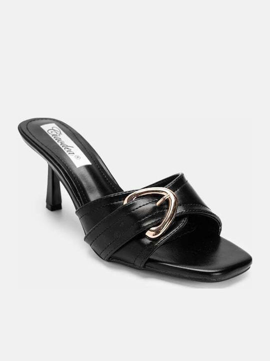 Damen Pantoletten mit Absatz in Schwarz Farbe