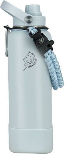 Cool'NMore Thermosflasche Rostfreier Stahl BPA-frei 1l Surf mit Stroh, Handgriff, Mundstück und Schlinge