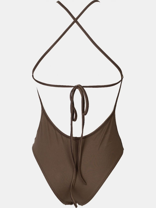 Swimsuit with Openings Brown