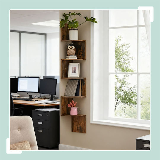 Corner Wall Shelf Brown Color 125x20x20cm