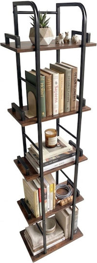Bücherregal Braun/Schwarz 143x38x24cm