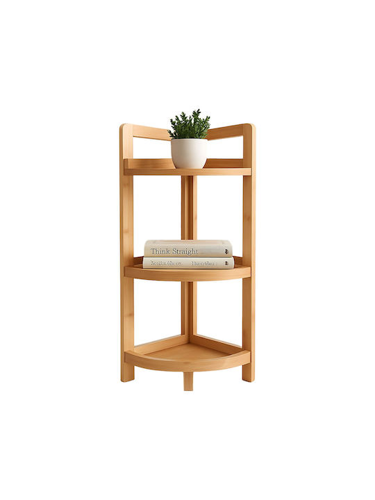 Γωνιακή Βιβλιοθήκη Beige Color 77x23x23εκ.