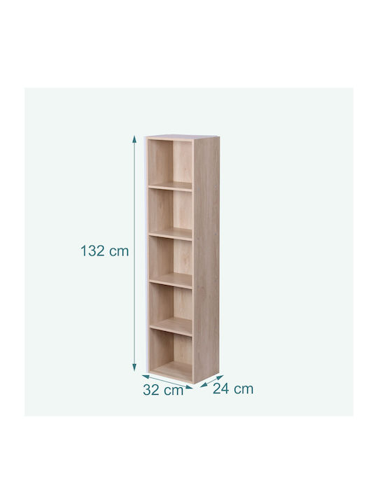 Bookcase Light Brown 132x32x24cm