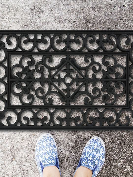 Relaxdays Non-Slip Rubber Black Doormat 75x45cm