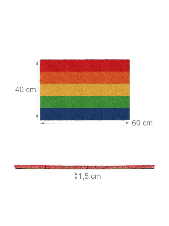 Relaxdays Covoraș De Intrare Din Nucă De Cocos Cu Suport Antiderapant Multicolor 60 Cm