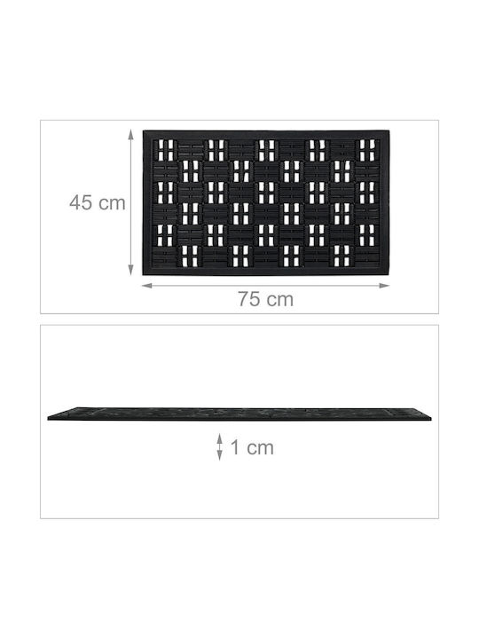 Relaxdays Covoare De Intrare Din Cauciuc Negru 75 Cm X