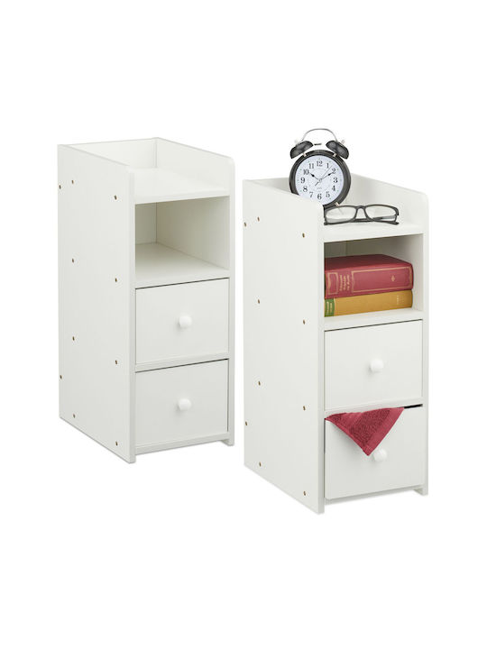 Нощни Шкафчета Дървени Бели 2 Бройки 55x22.5x34см