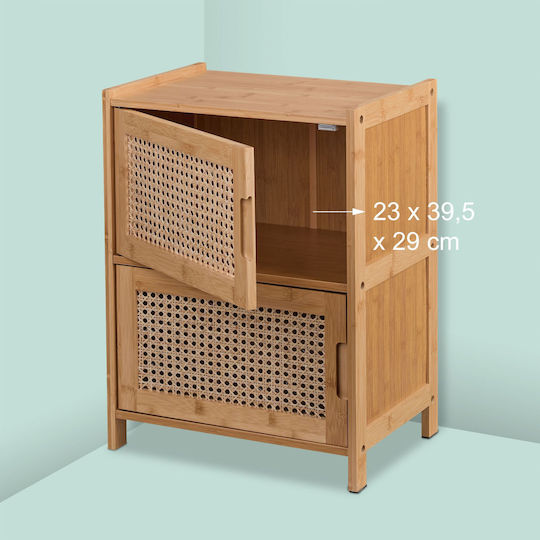 Relaxdays Nachttisch aus Bambus Beiges 56x42x30cm