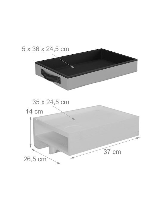 Noptieră Din Bambus Albă 26.5x26.5x37cm