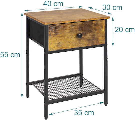 Нощни Шкафчета Дървени Черни 2 Бройки 55x40x30см