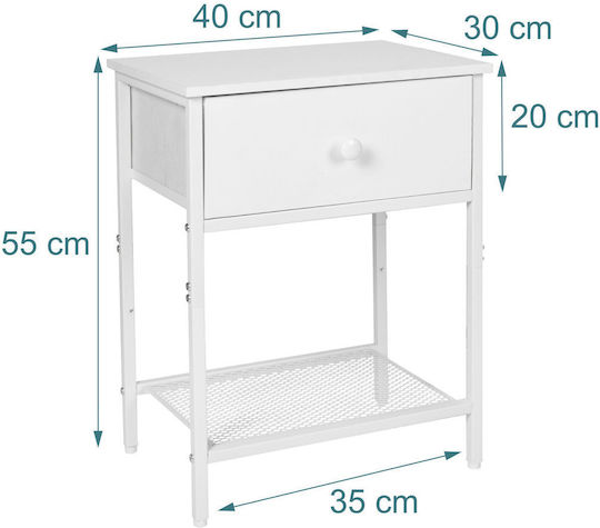 White Wooden Bedside Tables 2 Pieces 55x40x30cm