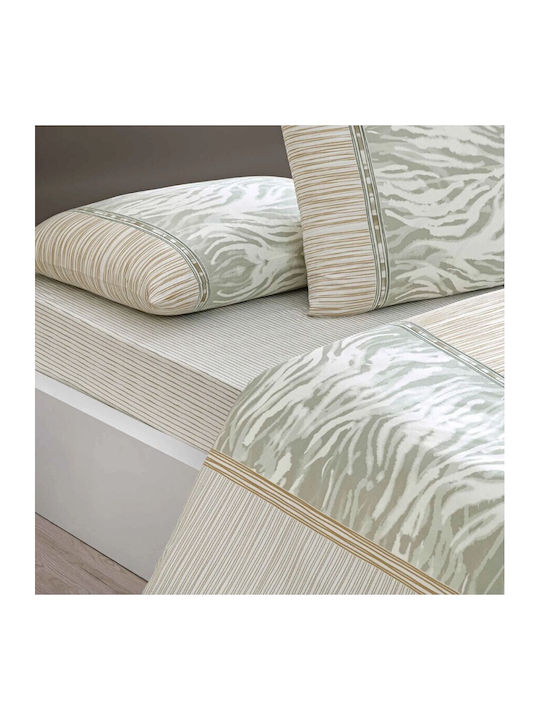 Tac Set Huse Pentru Pilote 100% Bumbac 200x220cm Dublă Cu 2 Fețe De Pernă & 1 Cearceaf Beige