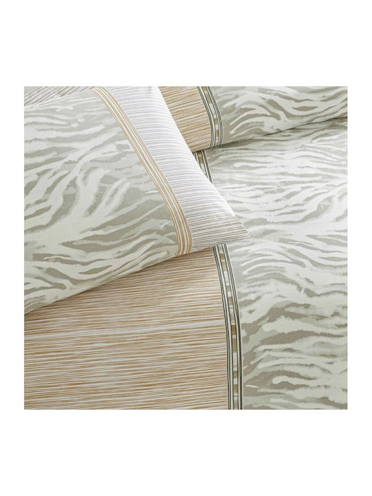 Tac Set Huse Pentru Pilote 100% Bumbac 200x220cm Dublă Cu 2 Fețe De Pernă & 1 Cearceaf Beige