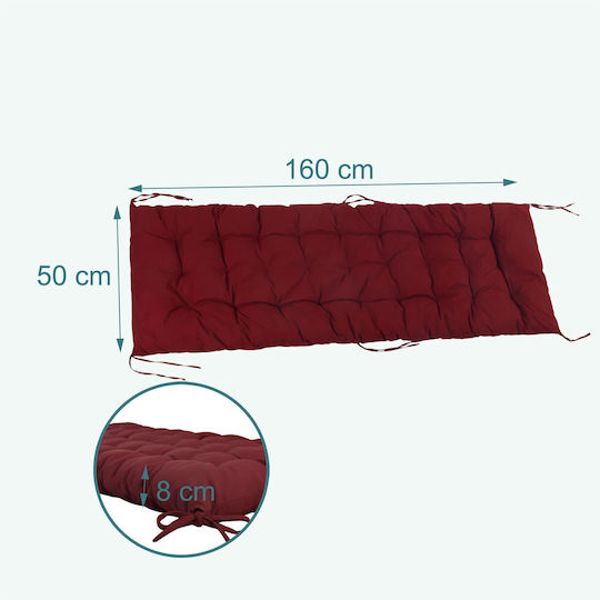 Relaxdays Sunbed Cushion with Backrest Dark Red 50x160cm