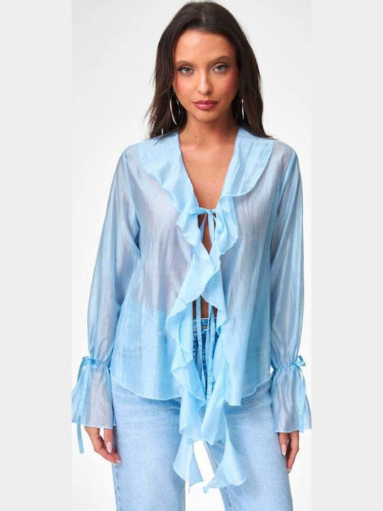 Long Sleeve Women's Shirt Light Blue
