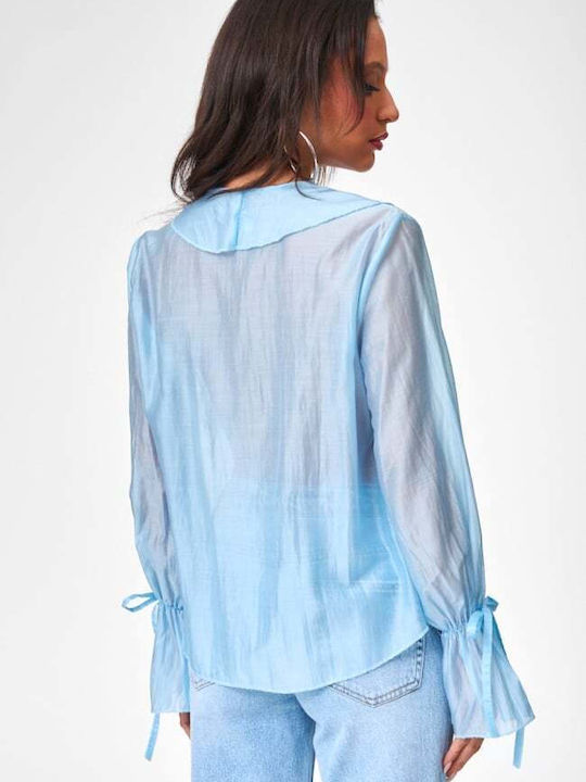 Long Sleeve Women's Shirt Light Blue