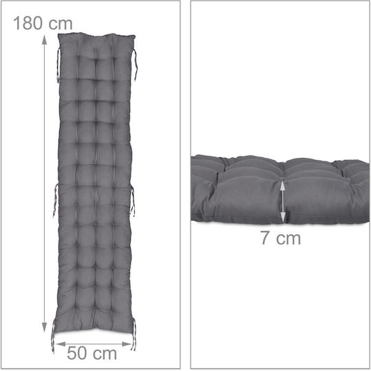 Relaxdays Μαξιλάρι Ξαπλώστρας με Πλάτη Gray 50x180εκ.
