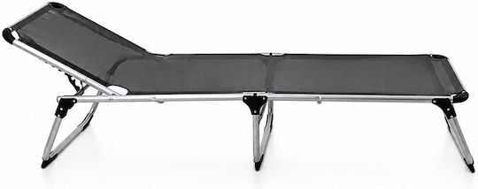 Ankor Beach Sunbed Gray Foldable Aluminum 200x60x35.5cm