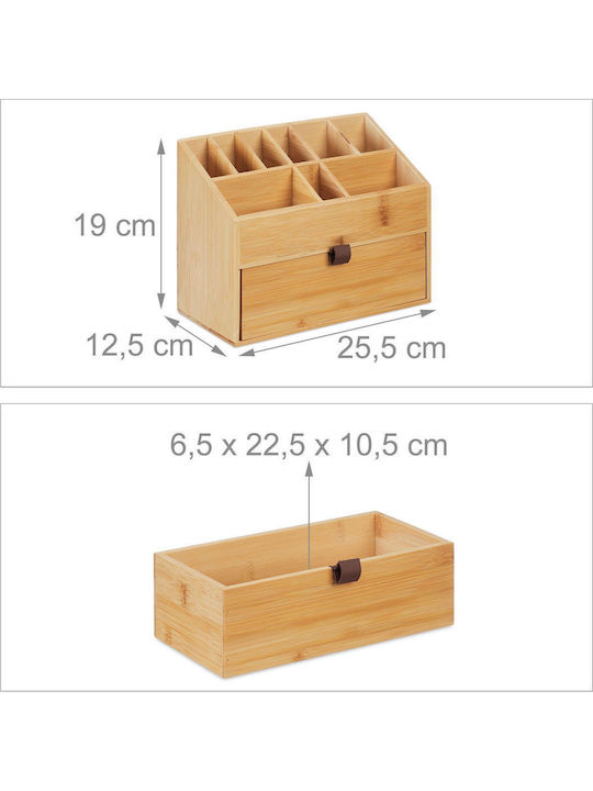 Relaxdays Cosmetics Organizer with Dividers Brown